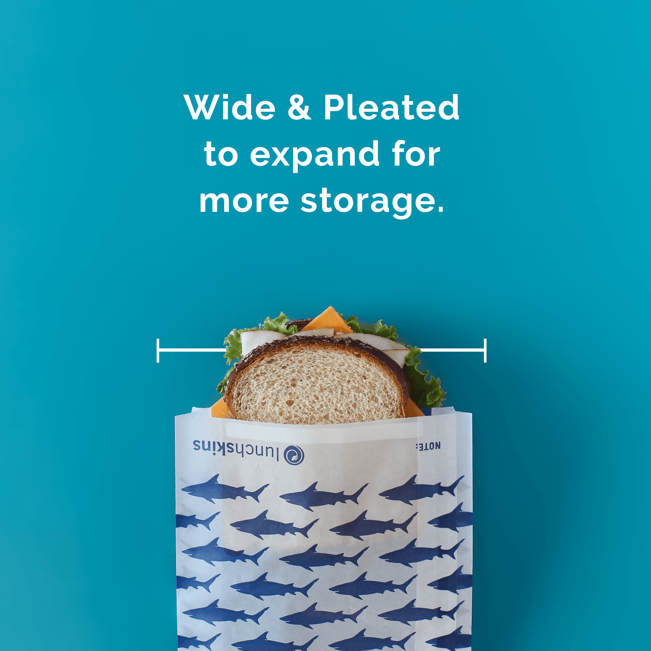 Image of Recyclable Sandwich Bags Shark - Lunchskins